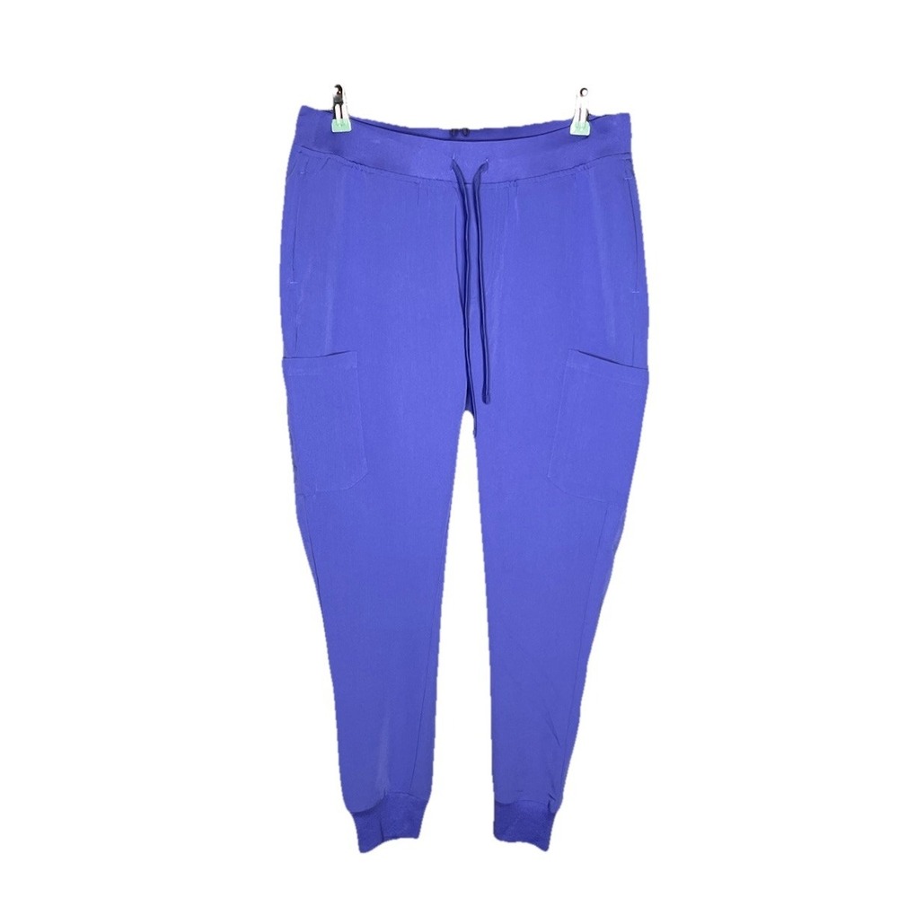 Mandala Women Scrub Bottom Medium Blue Jogger‎ Pockets Drawstring Pants